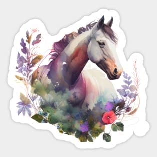 Horse Floral Sticker